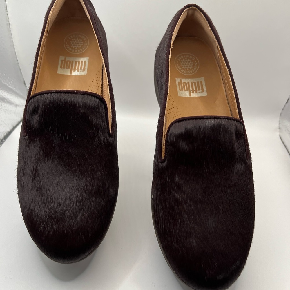 Fitflop Dark Brown Fur Loafers for Women